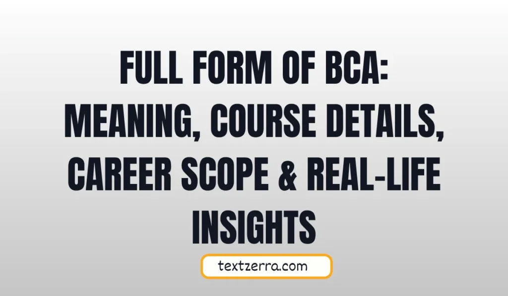 full form of bca
