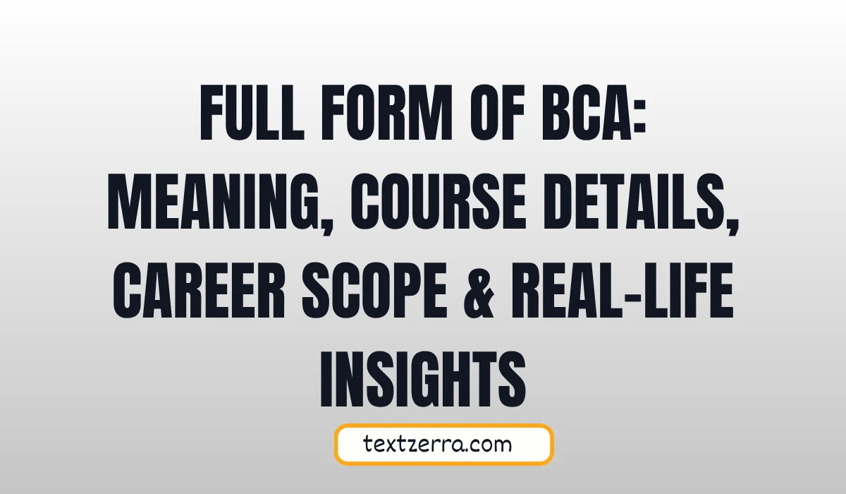 full form of bca