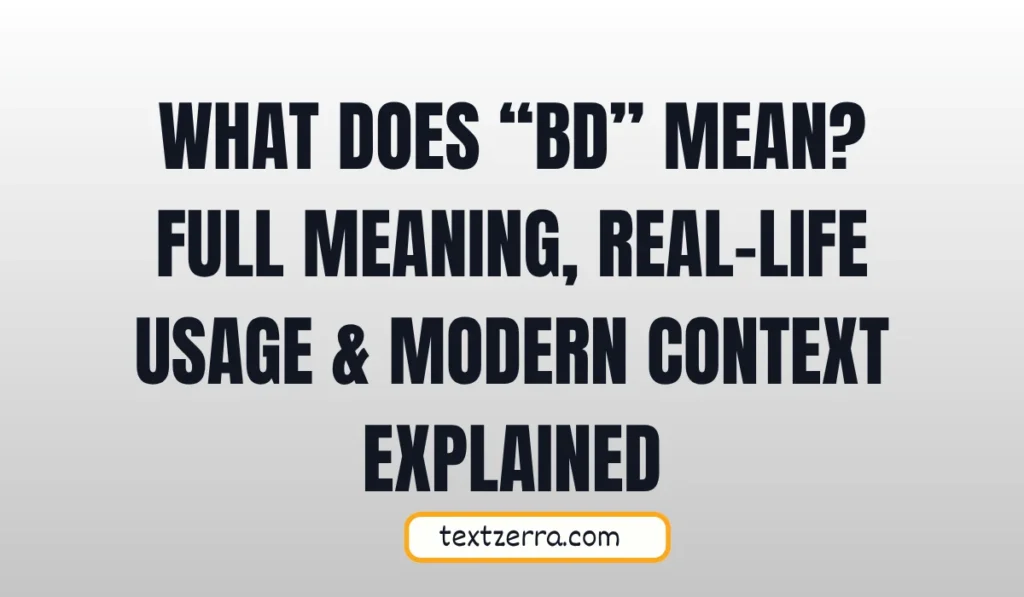 what does bd mean