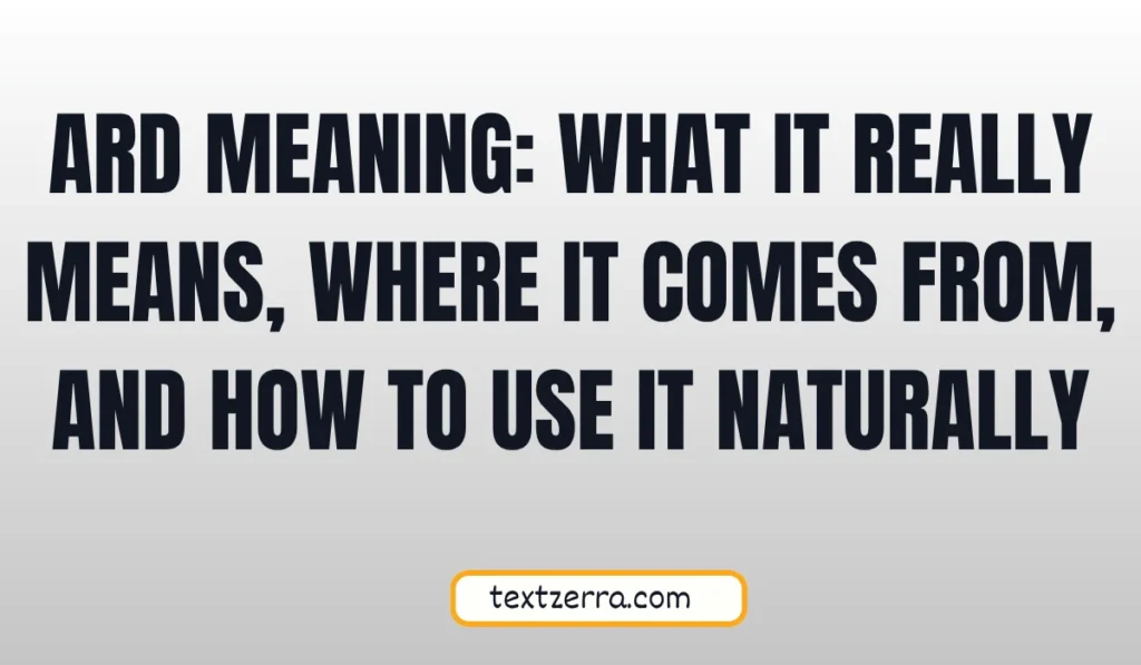 ard meaning