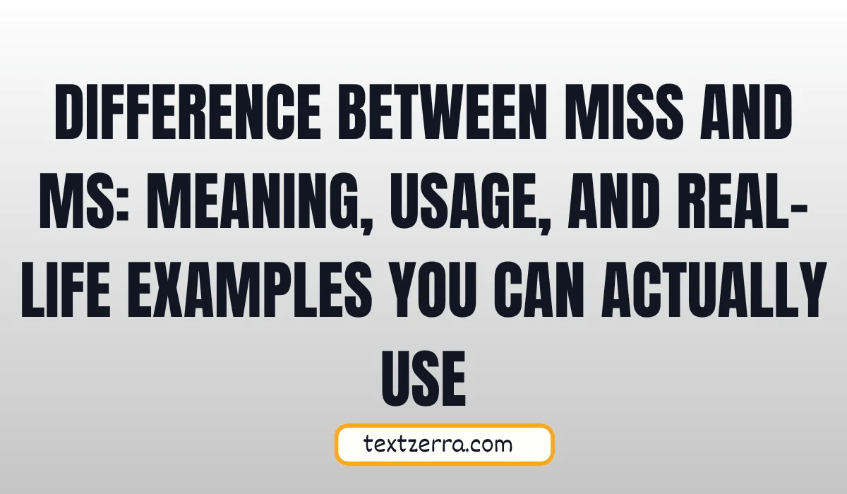 difference between miss and ms