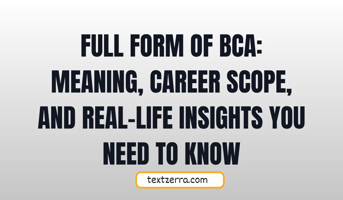full form of bca