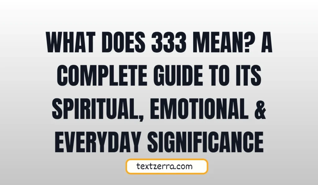 what does 333 mean