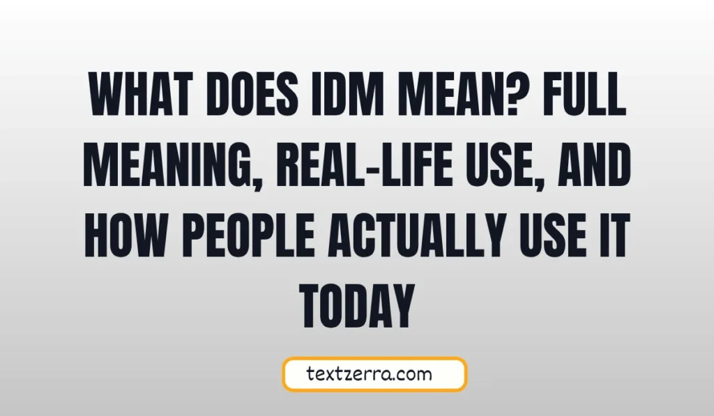 what does idm mean