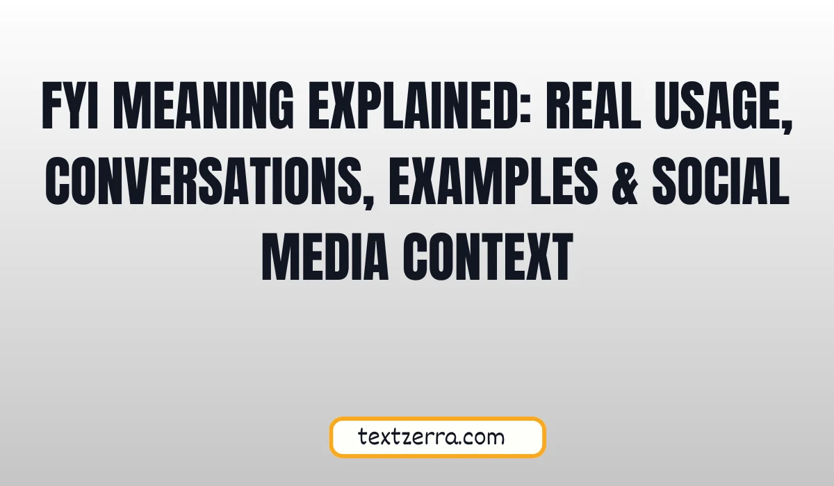 fyi meaning