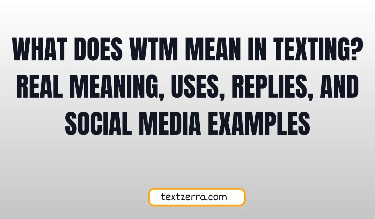 what does wtm mean in texting
