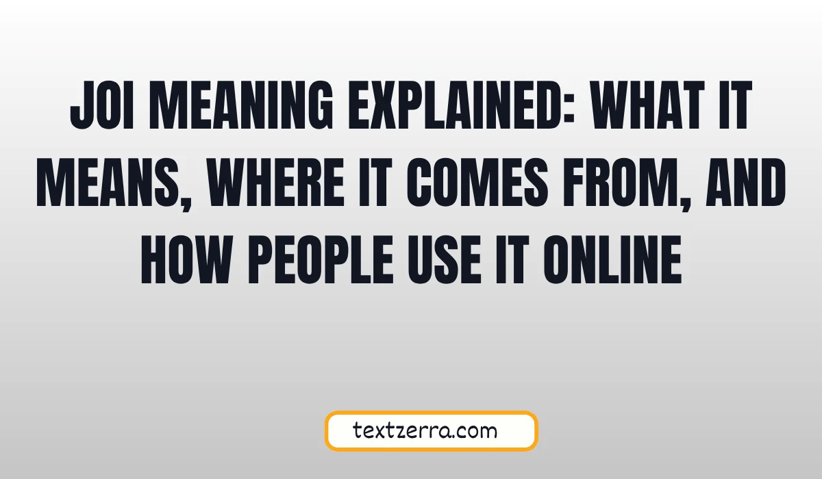 joi meaning