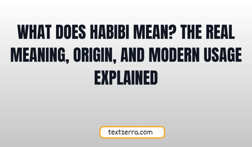 what does habibi mean